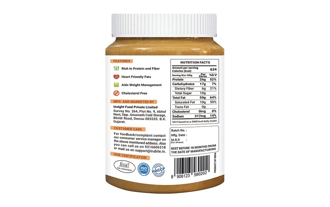 Trubite Classic Peanut Butter Crunchy    Plastic Jar  1 kilogram